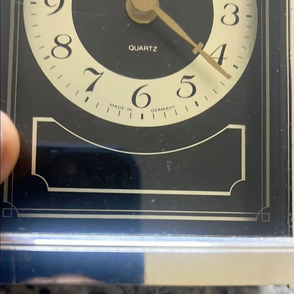 Bulova Quartz Silver and Black Table Clock